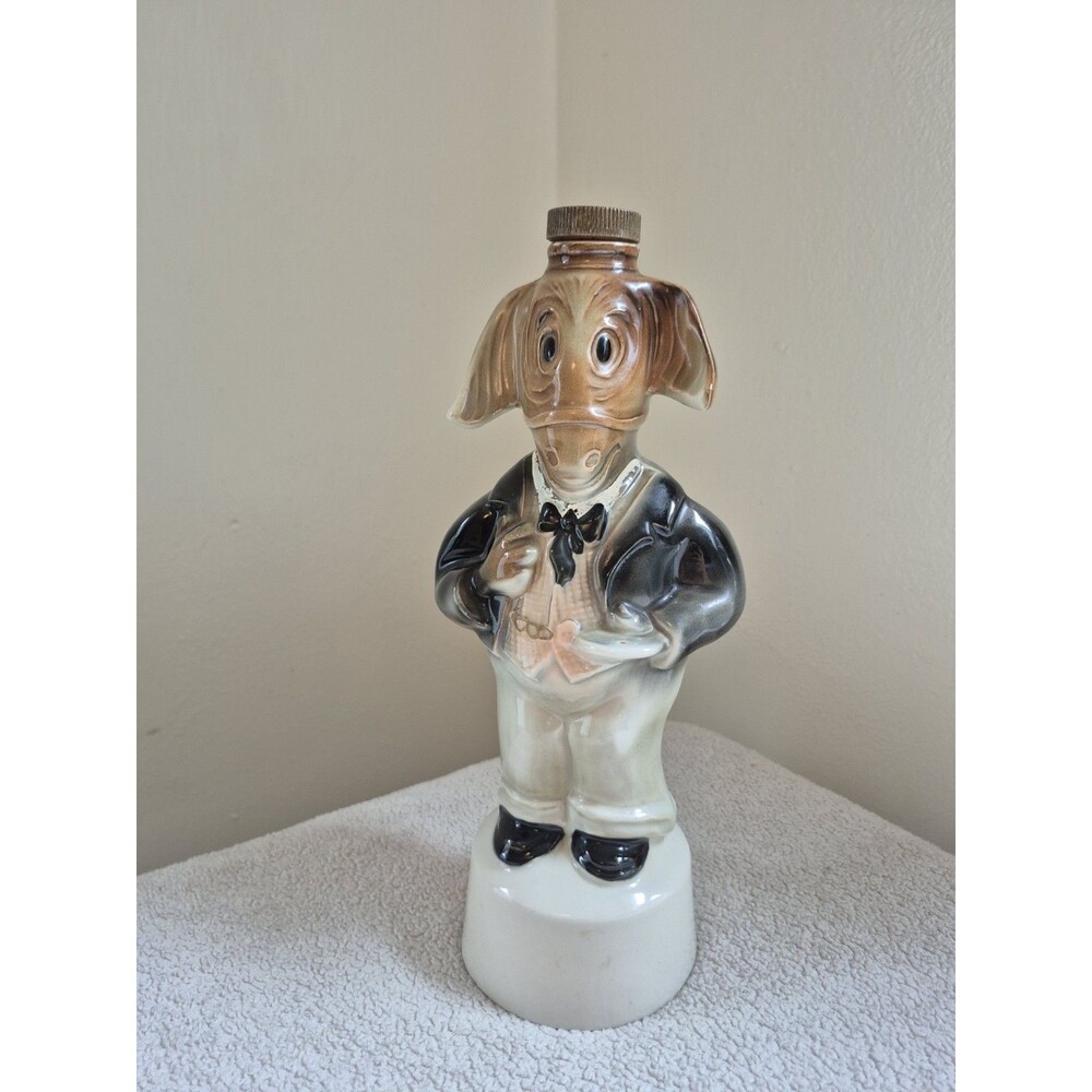 Vintage Jim Beam Donkey Mule Gentleman Figural Regal China Decanter Bottle